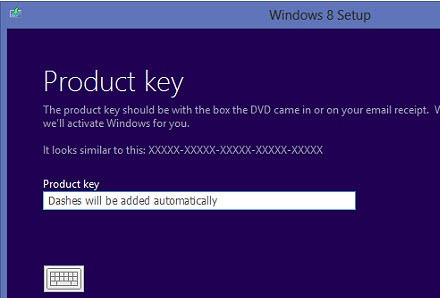 Windows 8 key activation